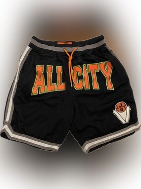 Just Don, ALL CITY basketball shorts, color black, size S